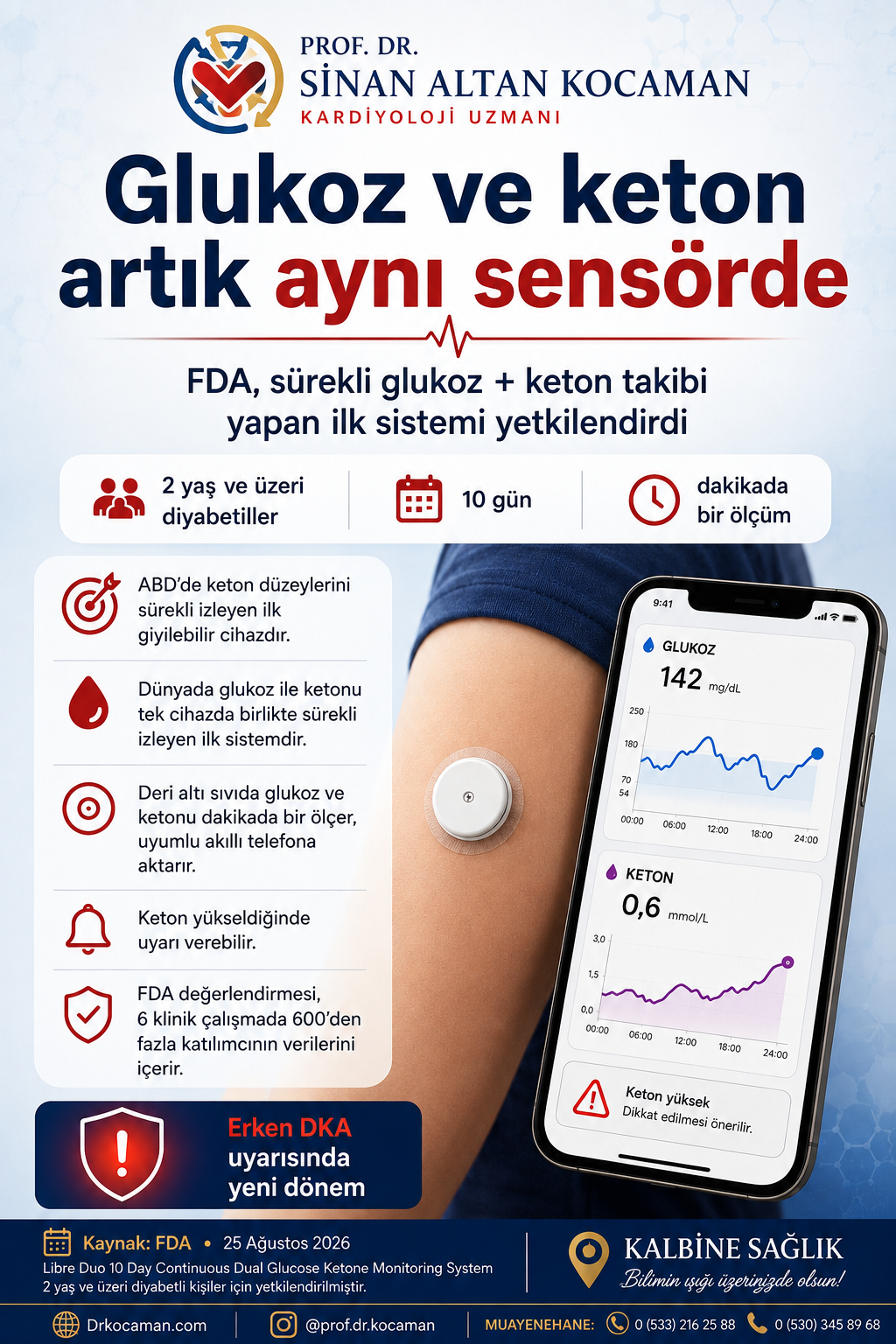 🩸 Glukoz ve keton artık aynı sensörde! için tıbbi bilgilendirme görseli