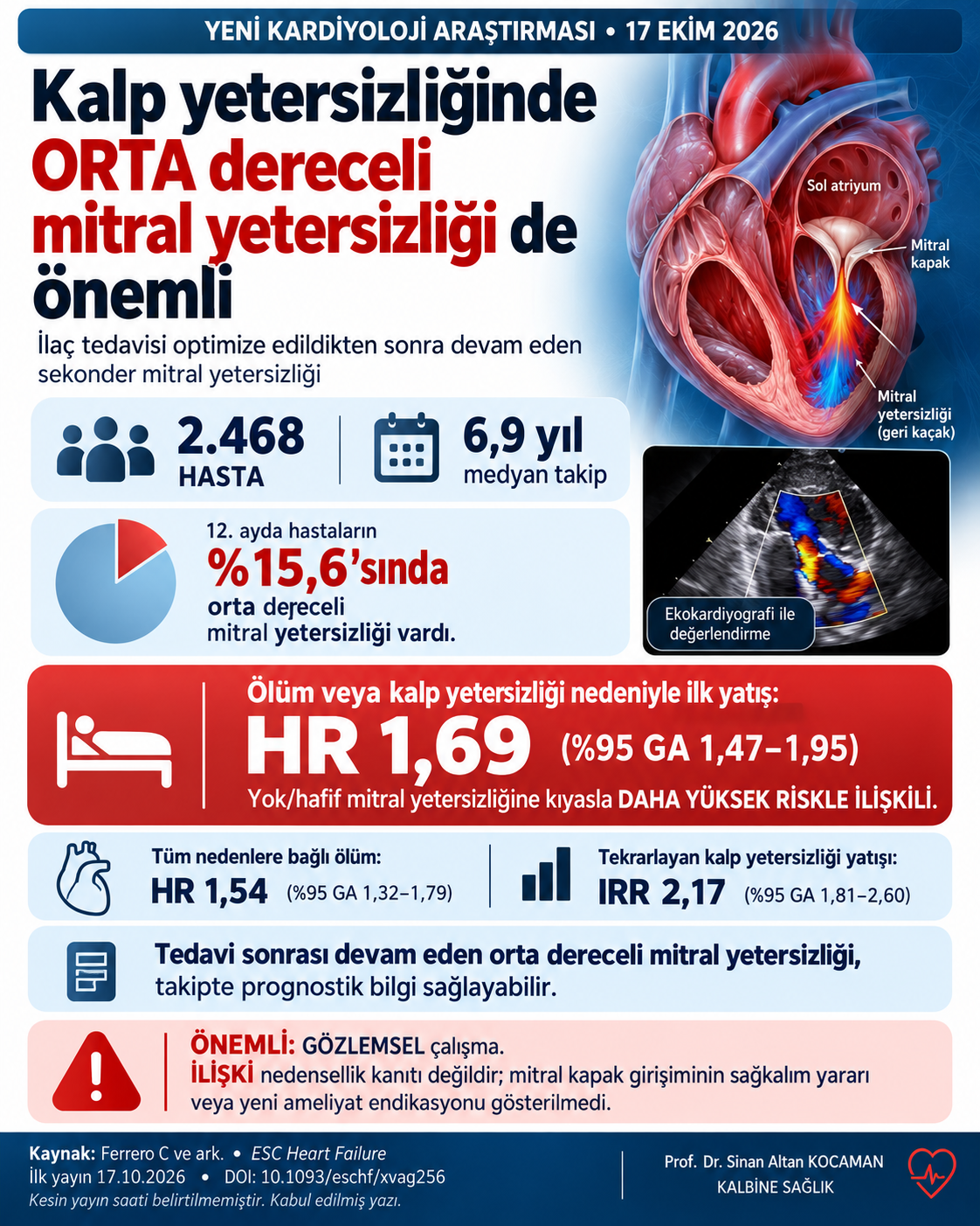 Orta dereceli fonksiyonel mitral yetersizliğinde tedavi: Kapağı değil, nedeni hedeflemek gerekir — için tıbbi bilgilendirme görseli